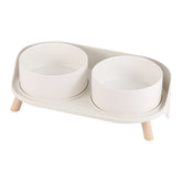 AHX elevated ceramic dog bowl set full view for tidy feeding
