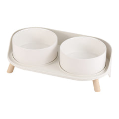 AHX elevated ceramic dog bowl set full view for tidy feeding