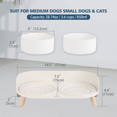 AHX elevated ceramic dog food bowl close-up with ample capacity