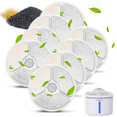 AIAUON 8-pack cat fountain filters packaging showing the full replacement kit