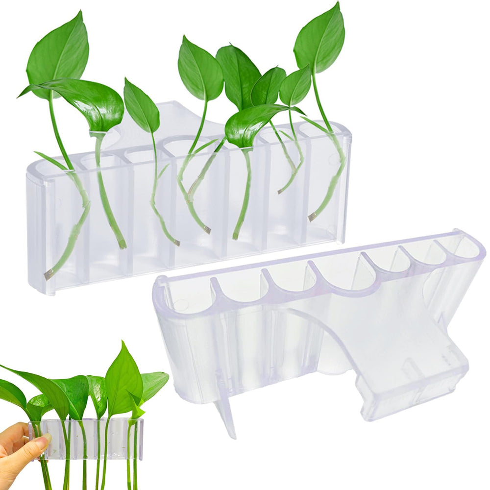 Aidmi 2pc 7-holes upgraded aquarium plant holder top view demonstrates secure top-placement for plants