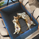 AIEDOULER back-seat extender with mesh window reduces dog anxiety by increasing visibility during rides.
