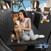 AIEDOULER XL back seat extender cover shows full-seat protection against dirt and fur.