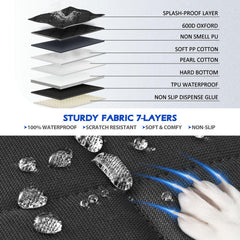 AIEDOULER XL waterproof-scratch image emphasizes leak-proof, scratch-resistant fabric for clean rides.