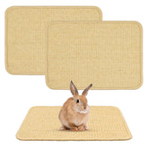 Aifong rabbit scratch mat front view with natural sisal surface for gentle scratching