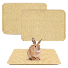 Aifong rabbit scratch mat front view with natural sisal surface for gentle scratching