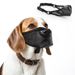 Aiieim dog muzzle small-breathable-mesh for comfortable daily walks.