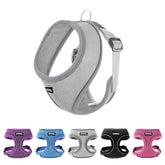Aiitle breathable harness grey – side view showing lightweight comfort for small dogs on daily walks.