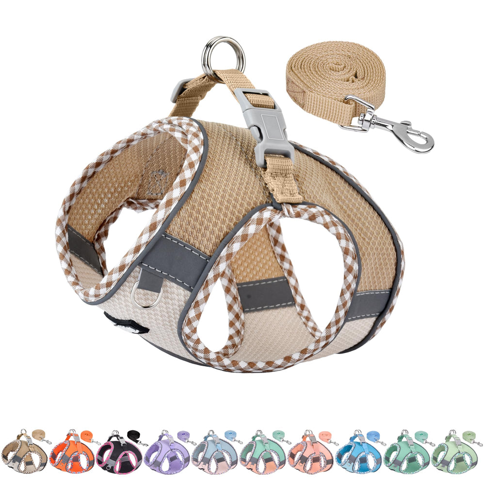 AIITLE Tiny Dog Harness close-up shows breathable jacquard fabric for comfort