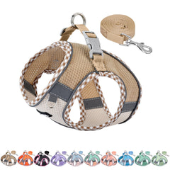 AIITLE Tiny Dog Harness close-up shows breathable jacquard fabric for comfort