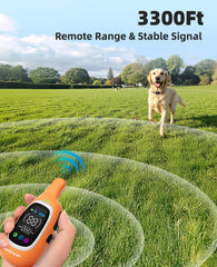 AIKEEP remote with 3300ft range enables training in parks and open spaces.