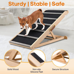 AIMSEAL dog ramp adjustable heights fit couches, beds, and cars.