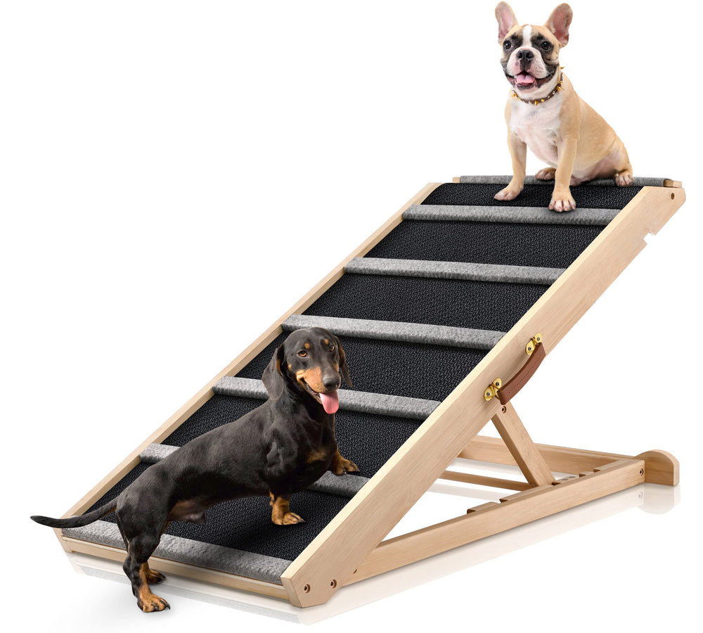 AIMSEAL dog ramp bed extra wide helps large dogs climb onto bed with confidence.