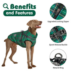 Aimydog coat with reflective strips for better night visibility.