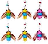 AINTE cat feather toy bee refill close-up with colorful bees for interactive play and hunting stimulation
