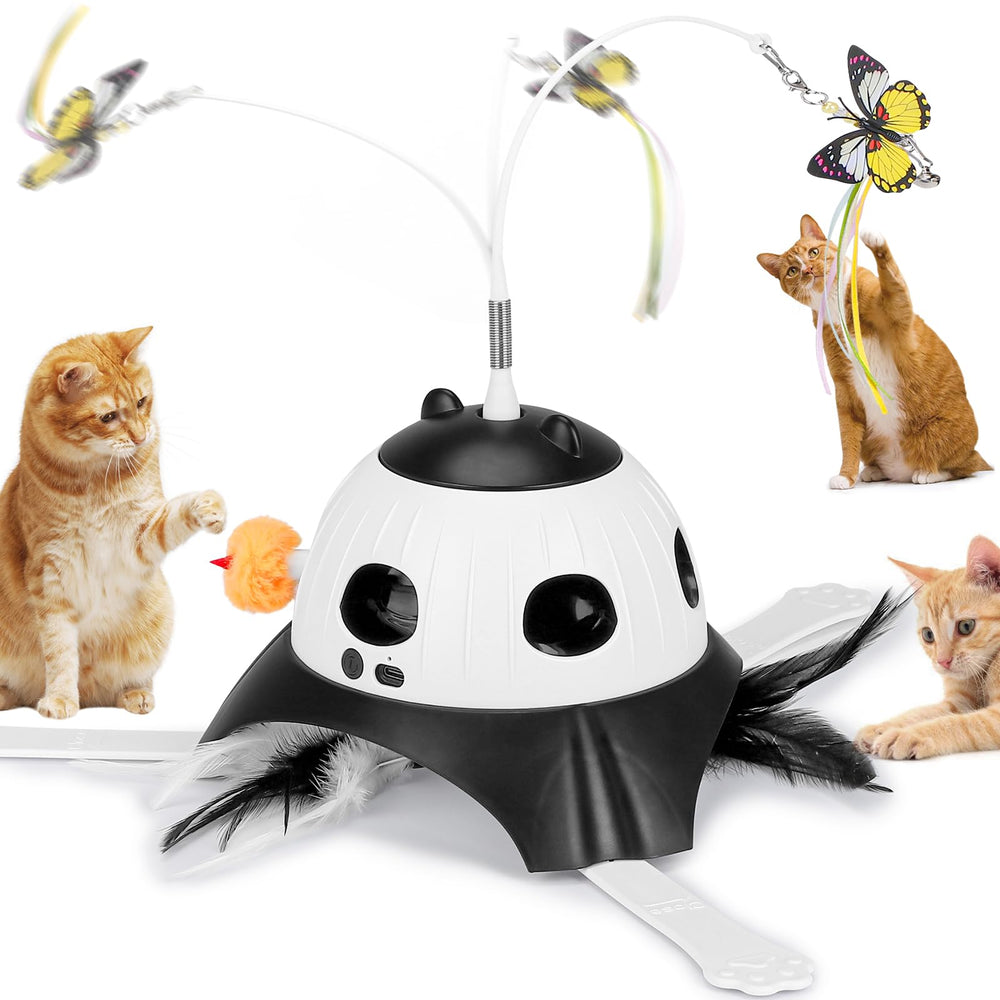 AIPERRO 3-in-1 cat toy fluttering butterfly in action for indoor chase play.