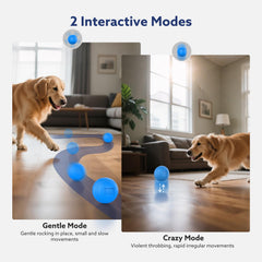 AIPERRO ball in crazy bounce mode shows unpredictable paths across varied surfaces