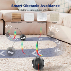 AIPERRO cat toy ball obstacle-avoidance helps prevent stuck moments.