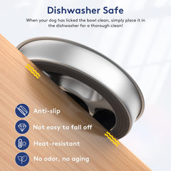 AIPERRO polished 304 stainless steel bowl with odorless, rust-resistant finish.