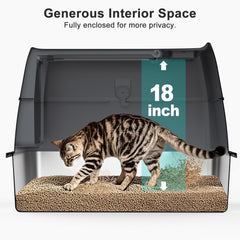 AIPERRO stainless-steel enclosed litter box, secure and clean.