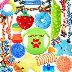 Aipper dog toys 25-pack variety, colorful chew toys for puppies.