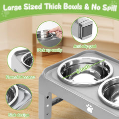 AIRMX adjustable height with four options for growing or aging dogs.