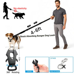 Airuidog bungee leash provides shock absorption during runs