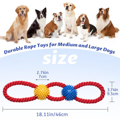 Aitmexcn heavy-duty cotton rope toy for medium dogs endures aggressive chewing.