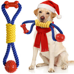 Aitmexcn Interactive Dog Rope Toy tug closeup showing durable fibers for robust play