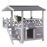 Aivituvin cat house with weatherproof roof for all-weather use