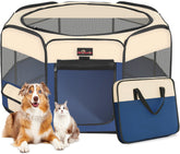 Aivituvin dog playpen foldable blue-s outer view for safe outdoor play