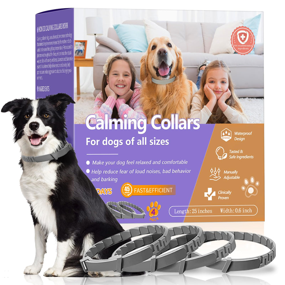 Aiwojiujiu 4-pack calming collar pack shot offering ongoing comfort for anxious dogs