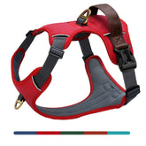 AKAILEA No Pull Harness red front view with reflective safety