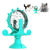 AKAKL lake-blue cat dog treat dispenser toy with 360 rotation for interactive play