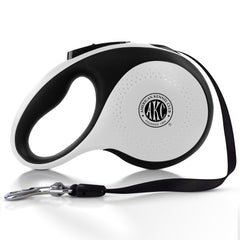 American Kennel Club retractable leash with 16.4 ft length and locked brake for controlled walks.