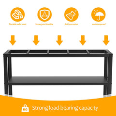 Akenow 55-75 gallon fish tank stand metal frame emphasizes stability for heavy tanks.