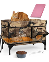 Akentio heated cat house with foam-board insulation for winter warmth