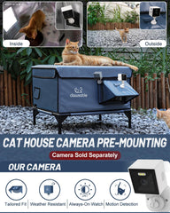 Akentio heated cat house waterproof awning protects against rain and UV wear.