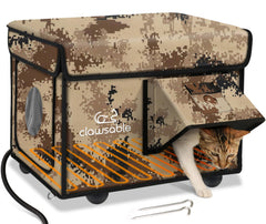 Akentio sturdy outdoor heated cat house winter provides warm shelter for chilly days.