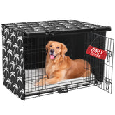 Akinerri dog crate cover with double-door design provides private space and airflow benefits.