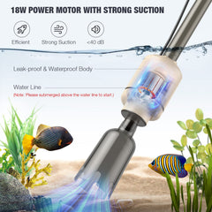 AKKEE aquarium vacuum cleaner aids easy water changes with automatic suction