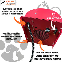 Akoma Hound Heater safe dry heat with chew-resistant cord for pet safety.