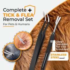 AKOSN tick puller in use on a dog for safe removal.