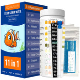 AKSBTEC 11in1 aquarium test strips pack showing 150-count bottle for reliable testing.
