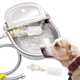 AKUATUZ automatic water bowl front view with durable stainless steel for long-lasting hydration