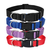 Alainzeo four-pack nylon dog collars in black, soft and durable for daily walks.