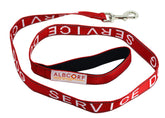 ALBCORP service dog leash embroidered red with reflector enhances nighttime visibility during walks.