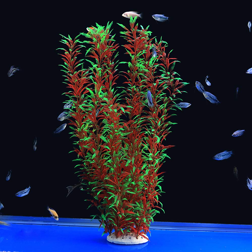 ALEGI 21inch red and green aquarium plant adds vibrant color and natural-looking habitat for fish