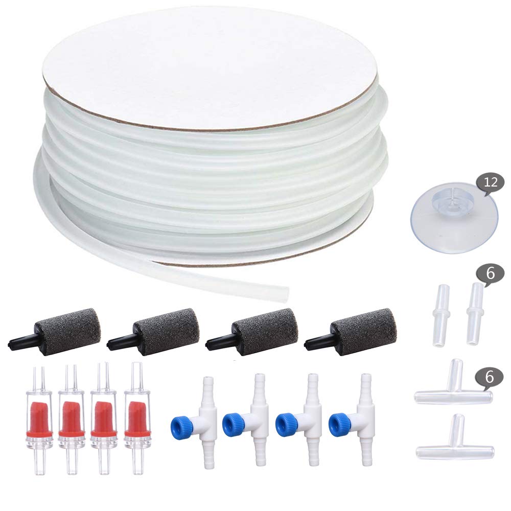 ALEGI airline tubing kit with white connectors enables easy aquarium setup.