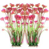 ALEGI fish tank plastic plant red adds color and hiding spots for fish.